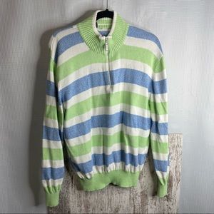Fedeli Striped Cotton Pullover Sweater Size 52 (Large)